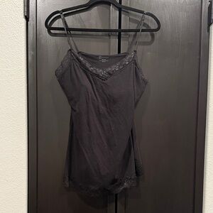 Elegant Black Lace Trim Cami Top